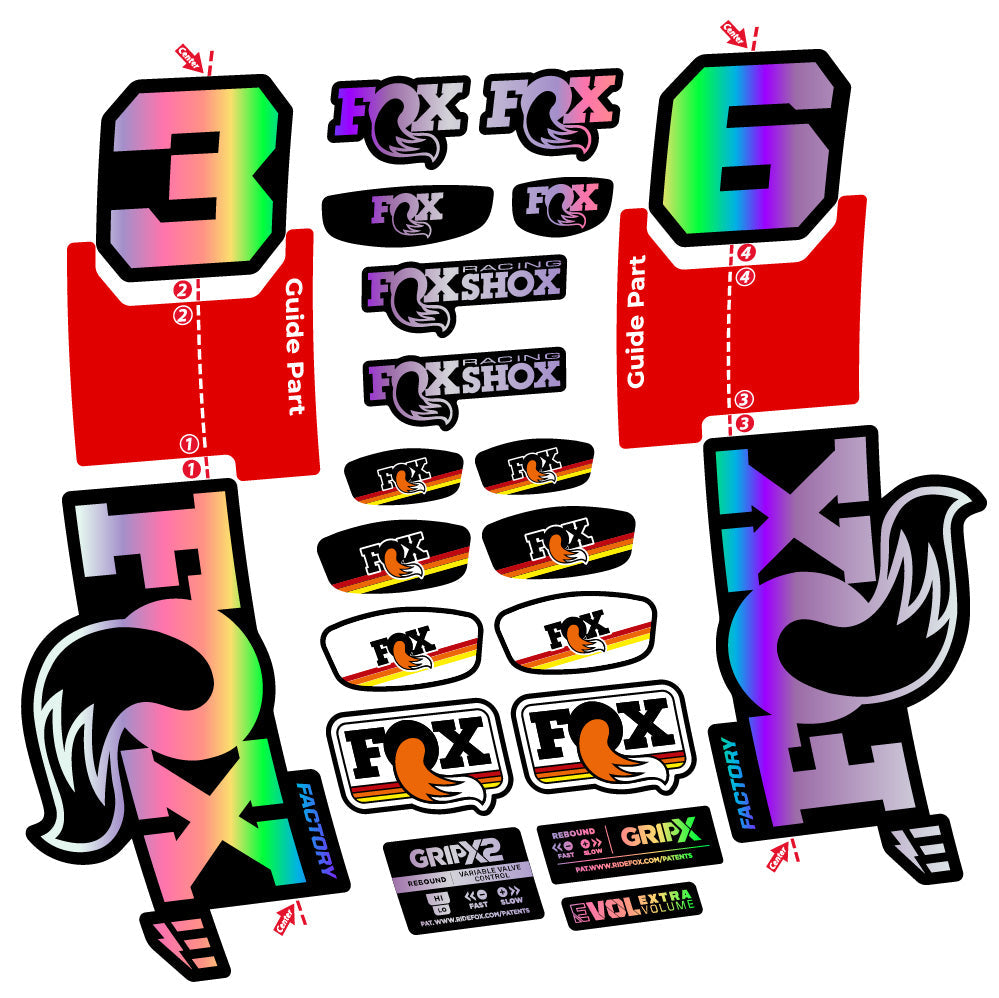 Stickers Fox 36 Factory E-Optimized compatibles - Autocollants fourche VTT