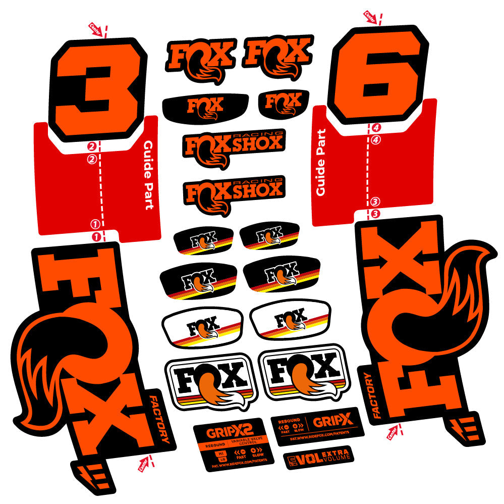 Stickers Fox 36 Factory E-Optimized compatibles - Autocollants fourche VTT