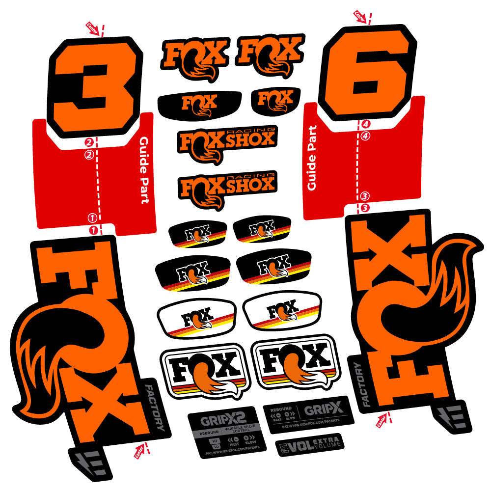 Stickers Fox 36 Factory E-Optimized compatibles - Autocollants fourche VTT