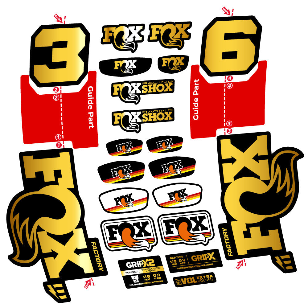 Stickers Fox 36 Factory E-Optimized compatibles - Autocollants fourche VTT