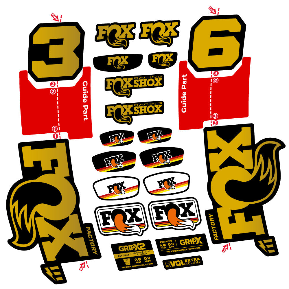 Stickers Fox 36 Factory EOptimized compatibles Autocollants fourche VTT 29"