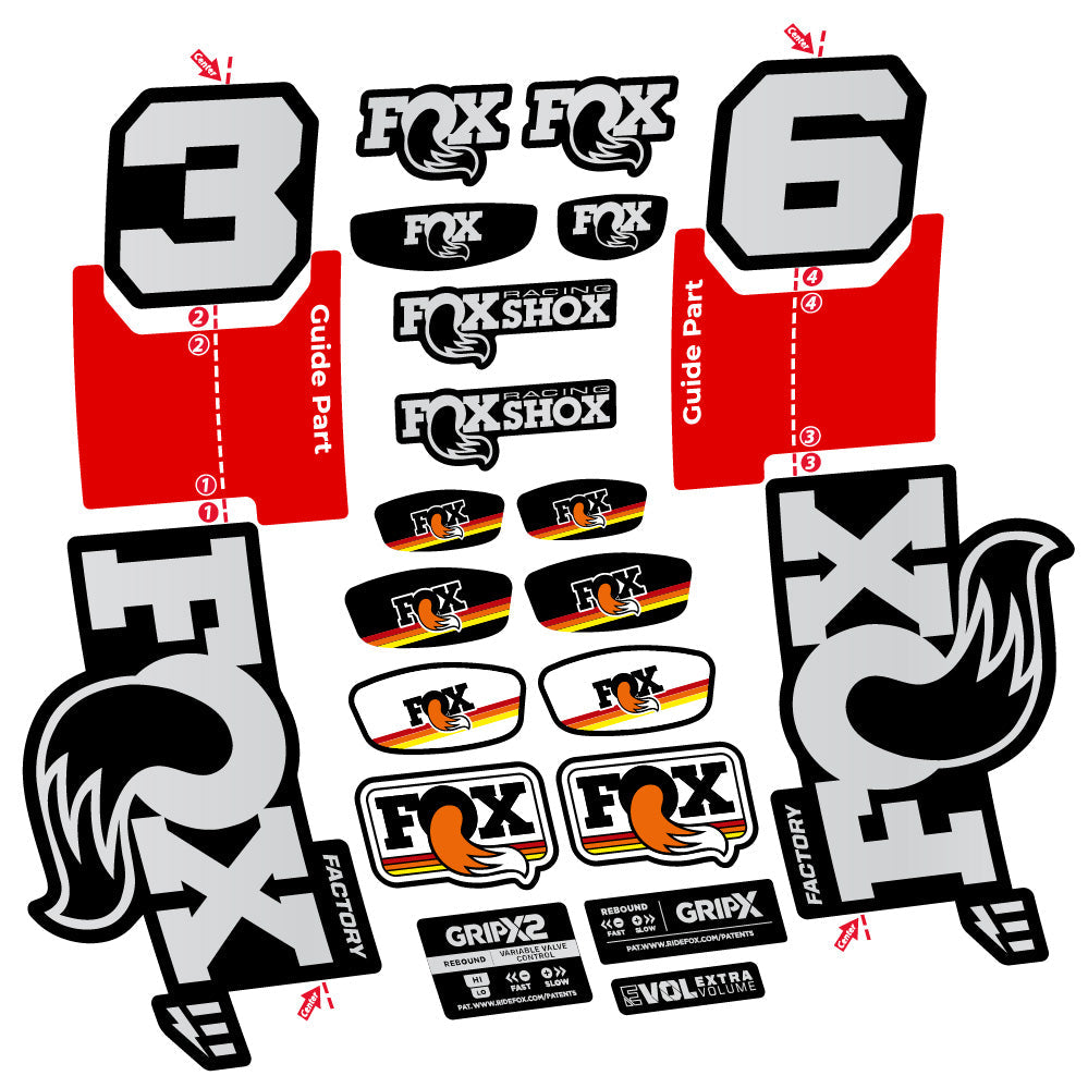 Stickers Fox 36 Factory E-Optimized compatibles - Autocollants fourche VTT