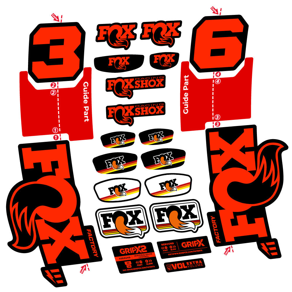 Stickers Fox 36 Factory E-Optimized compatibles - Autocollants fourche VTT