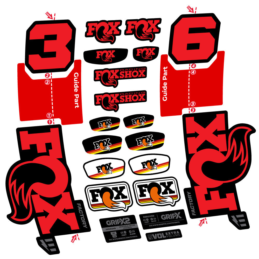 Stickers Fox 36 Factory E-Optimized compatibles - Autocollants fourche VTT