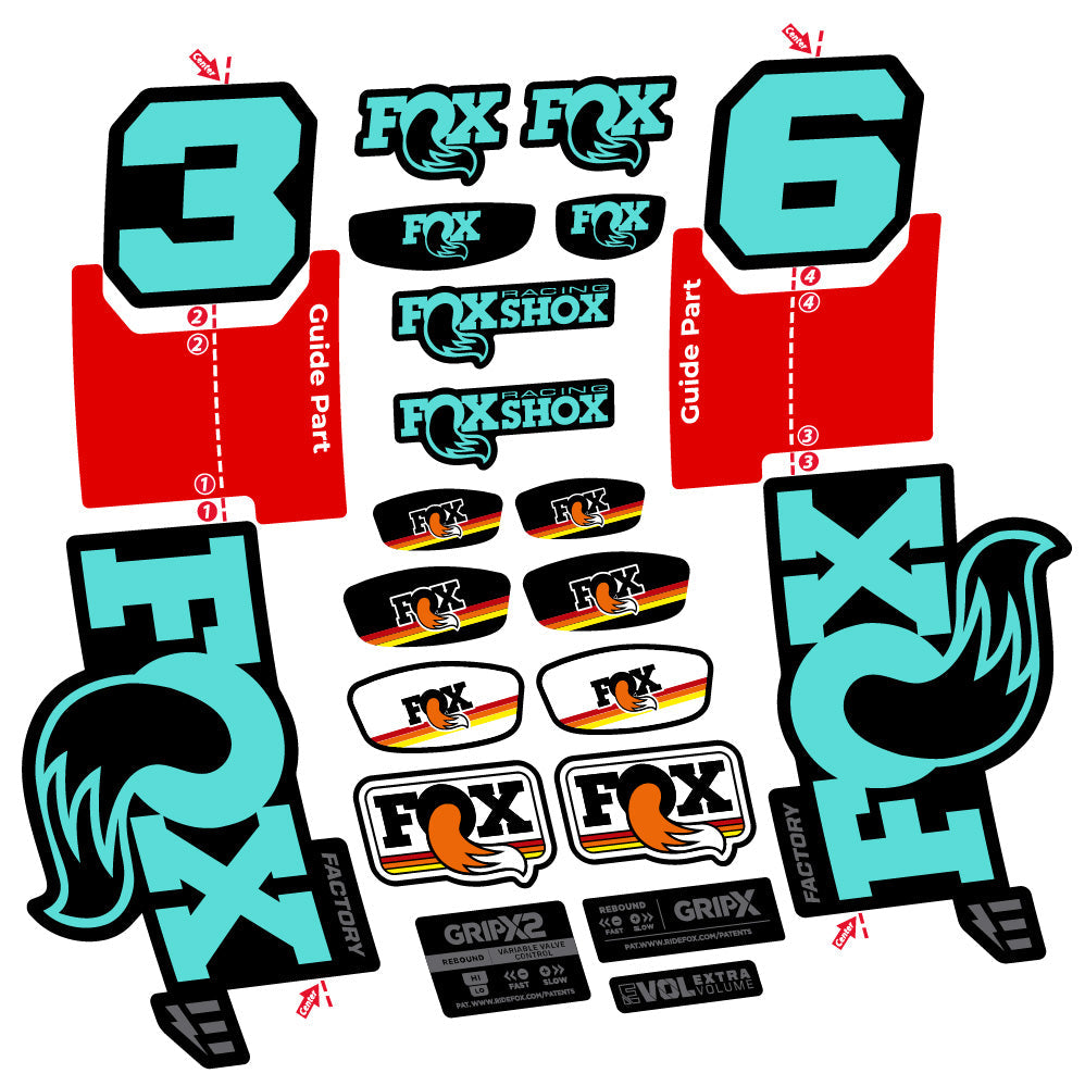 Stickers Fox 36 Factory E-Optimized compatibles - Autocollants fourche VTT