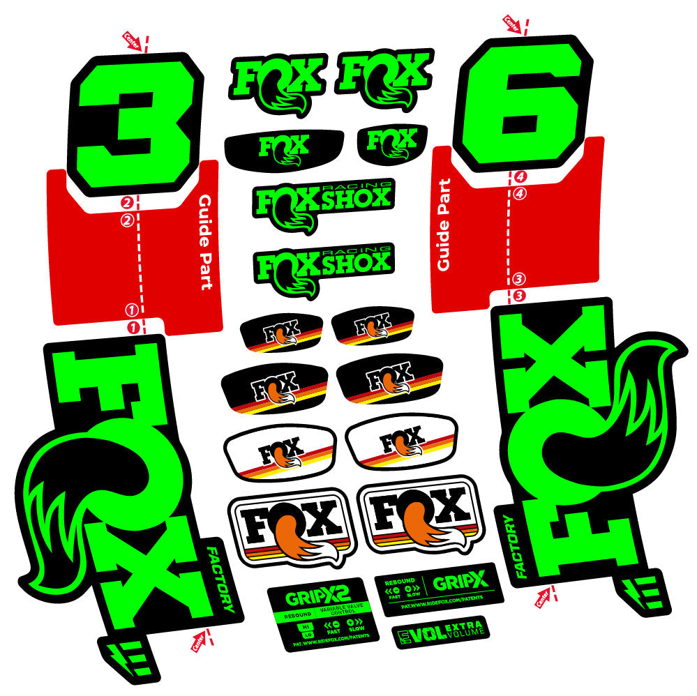 Stickers Fox 36 Factory E-Optimized compatibles - Autocollants fourche VTT