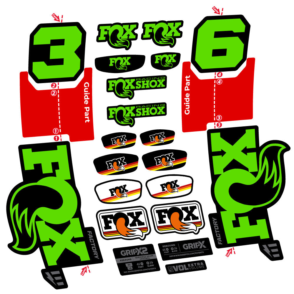 Stickers Fox 36 Factory EOptimized compatibles Autocollants fourche VTT 29"