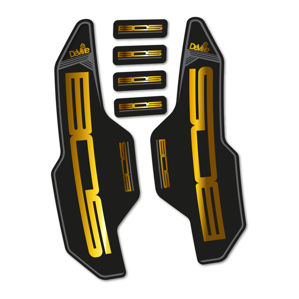 Chrome Gold decal for Bos Deville 2017 fork – bike sticker vinyl