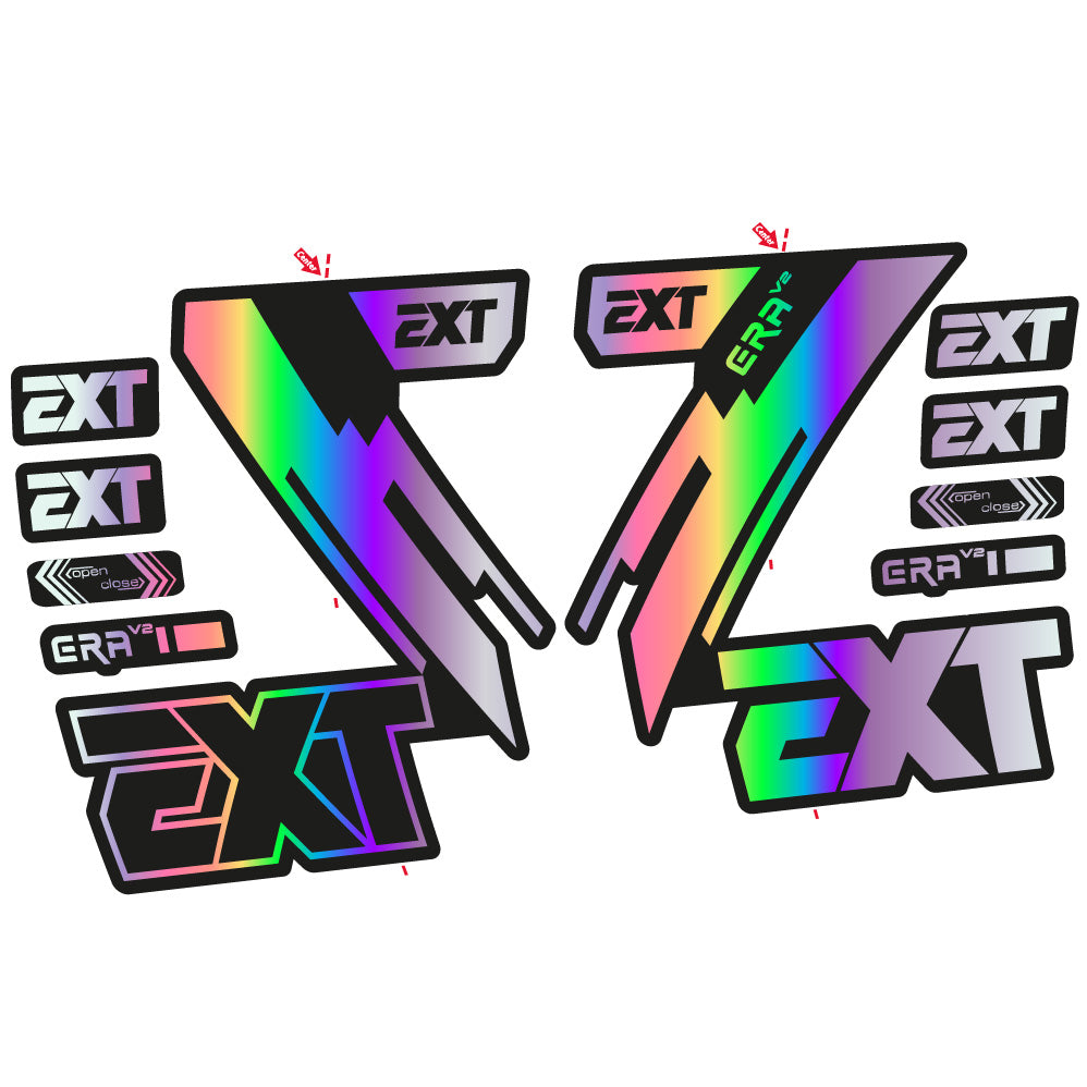 Stickers EXT Era V2 compatibles Autocollants fourche 29"