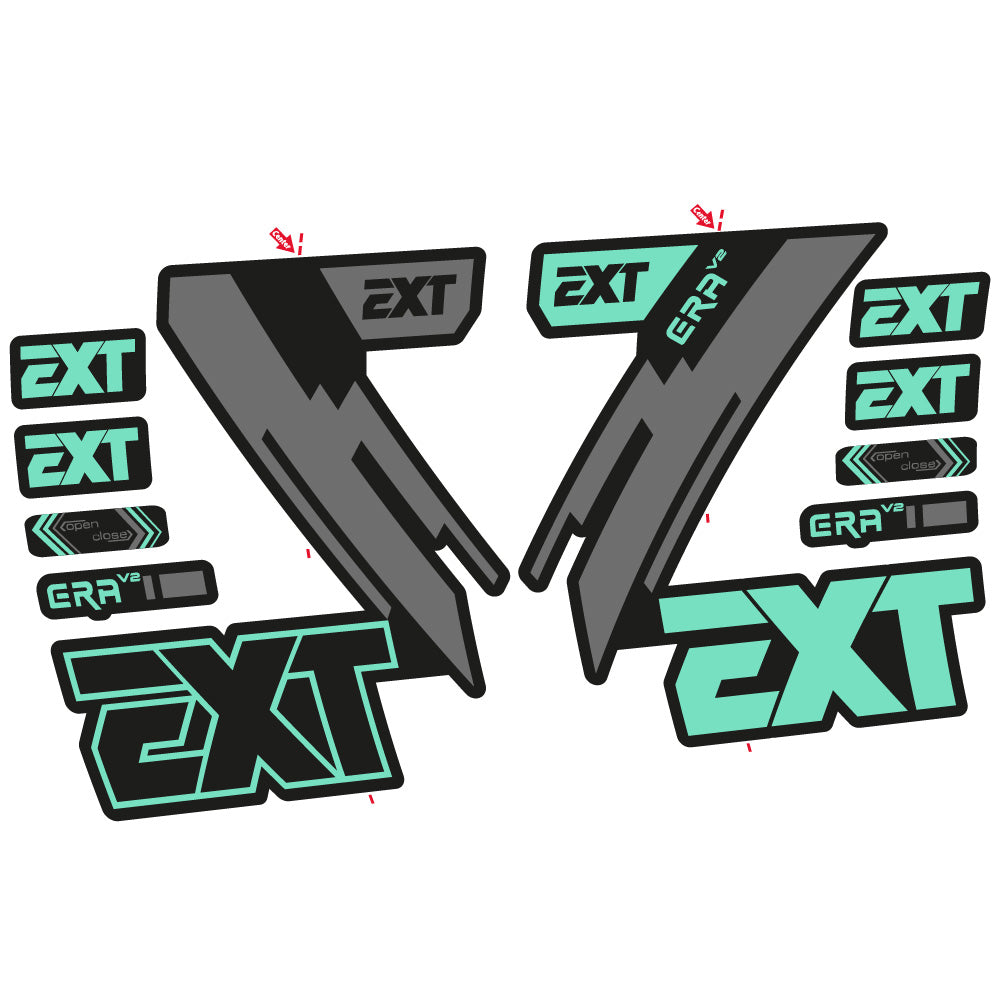 Stickers EXT Era V2 compatibles Autocollants fourche 29"