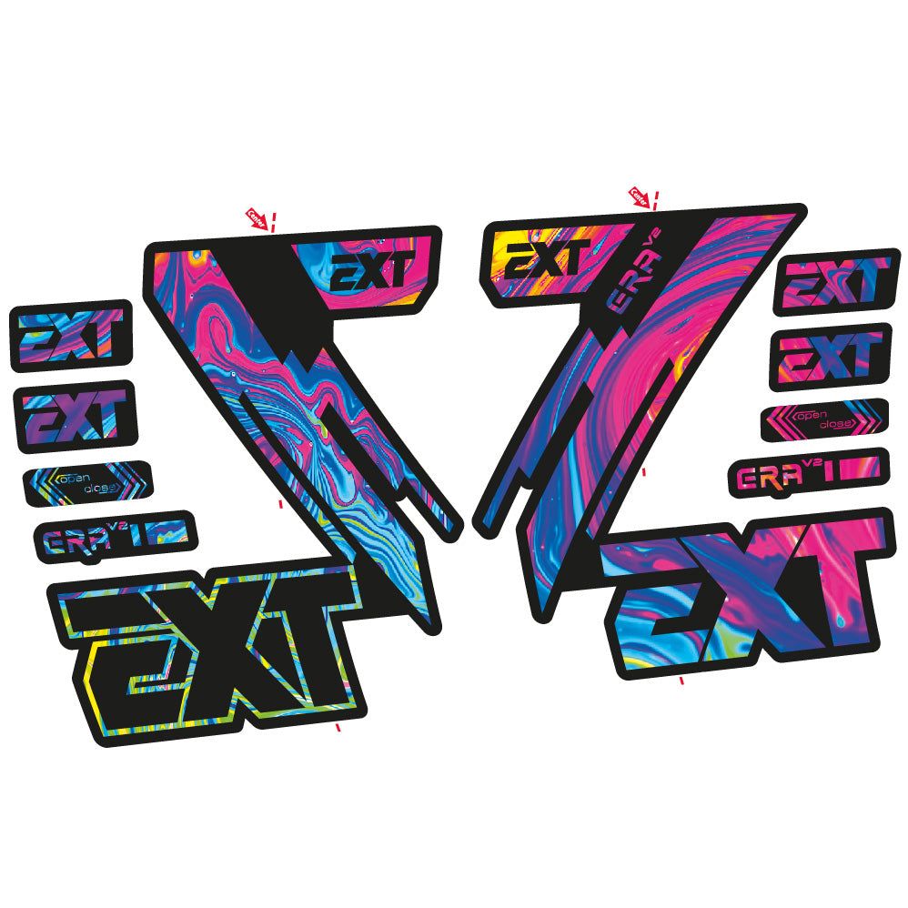 Stickers EXT Era V2 compatibles Autocollants fourche 29"