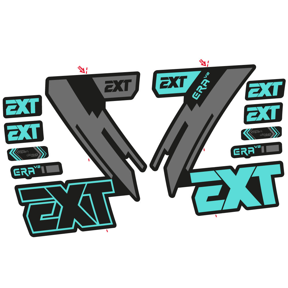 Stickers EXT Era V2 compatibles Autocollants fourche 29"