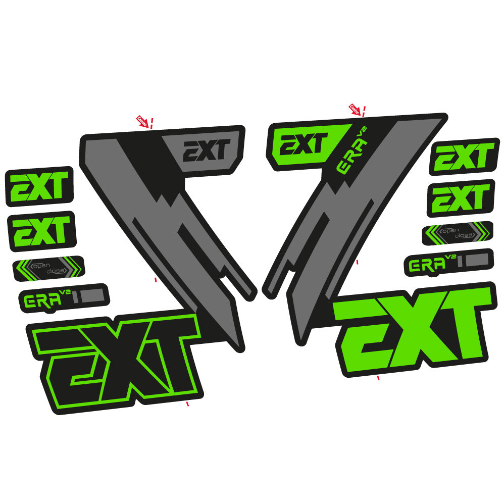 Stickers EXT Era V2 compatibles Autocollants fourche 29"