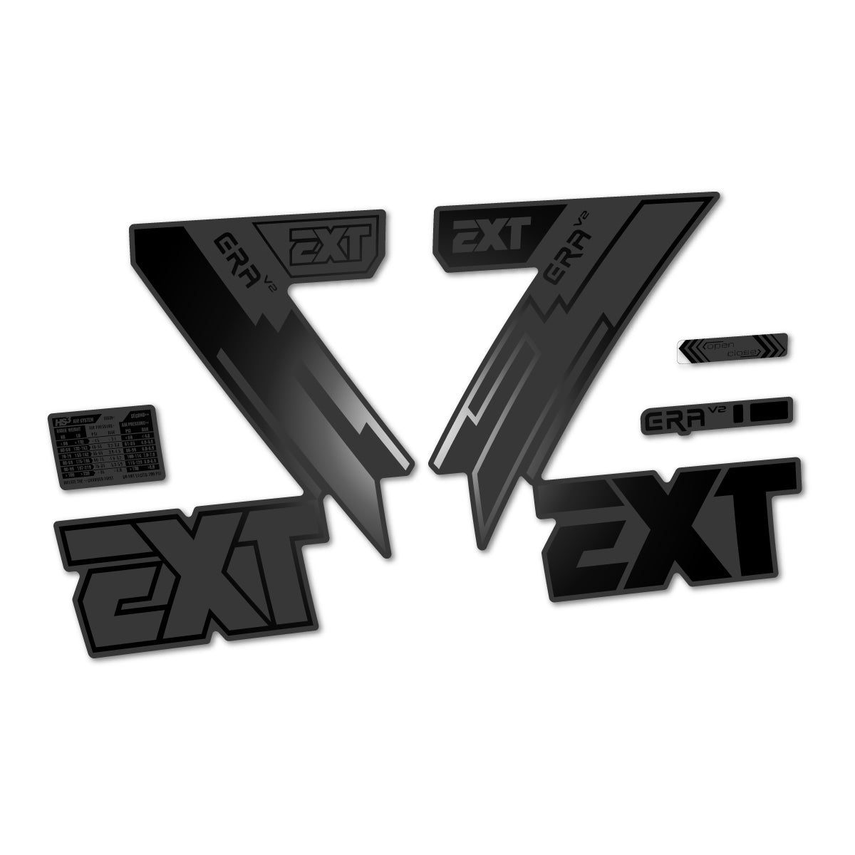 Black decal for EXT Era V2 2020 fork – bike sticker vinyl