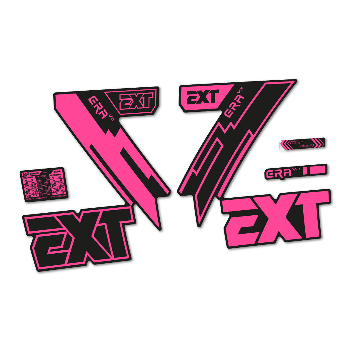 Bubblegum Pink decal for EXT Era V2 2020 fork – bike sticker vinyl