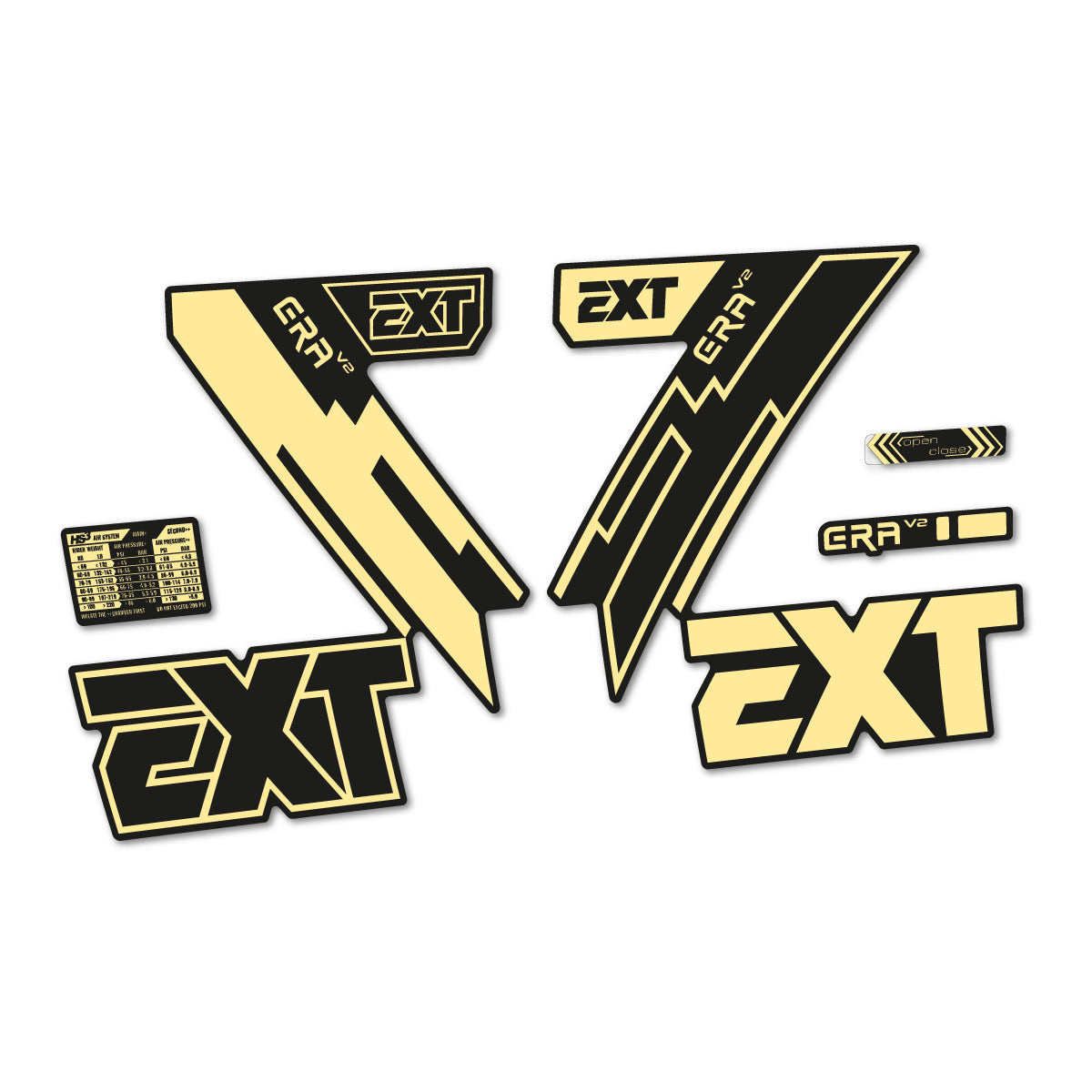 Cream decal for EXT Era V2 2020 fork – bike sticker vinyl