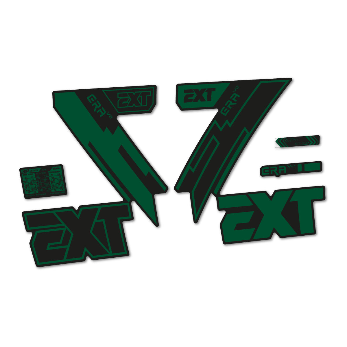 Dark Green decal for EXT Era V2 2020 fork – bike sticker vinyl