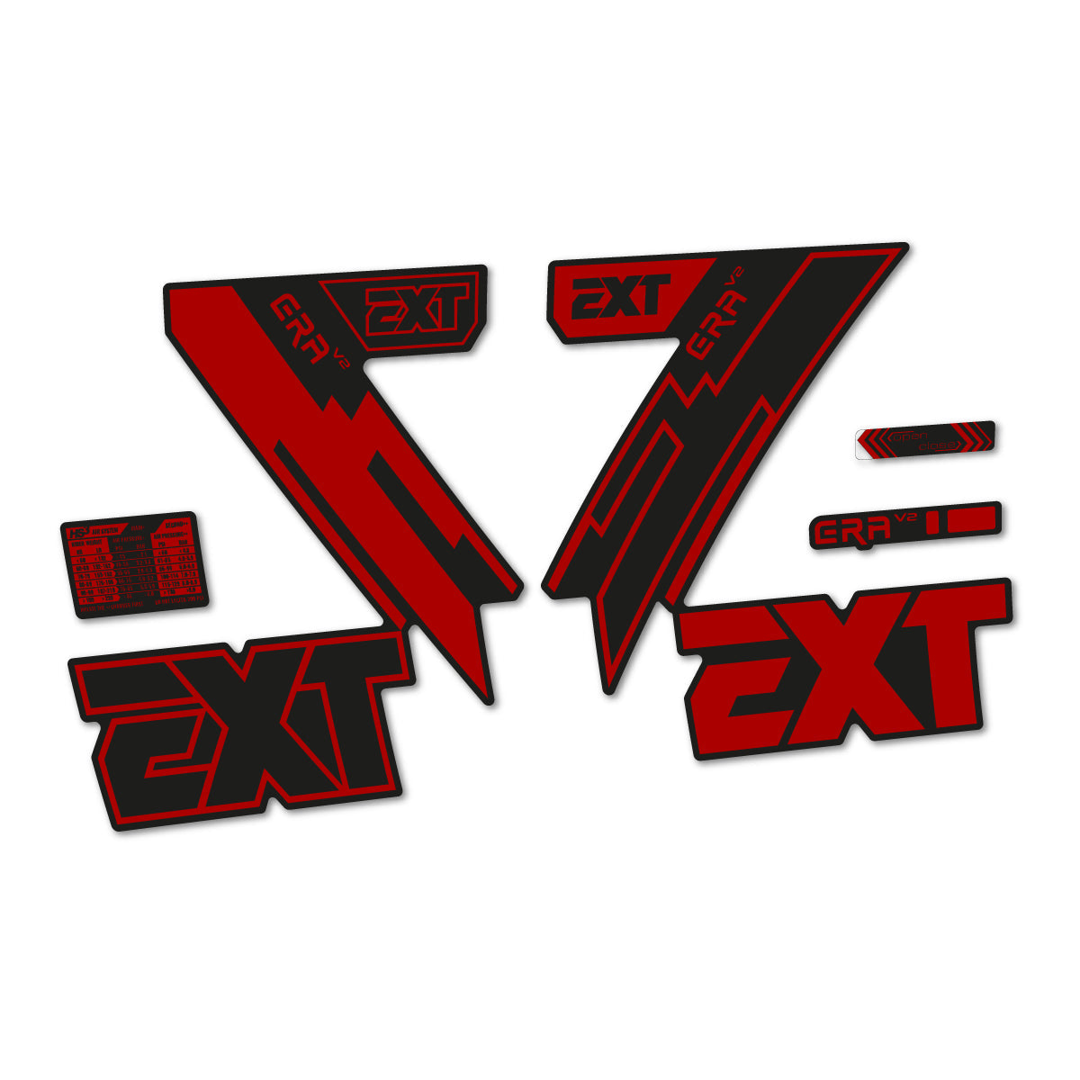 Dark Red decal for EXT Era V2 2020 fork – bike sticker vinyl