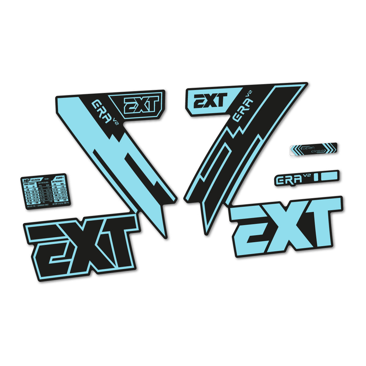 Sky Blue decal for EXT Era V2 2020 fork – bike sticker vinyl