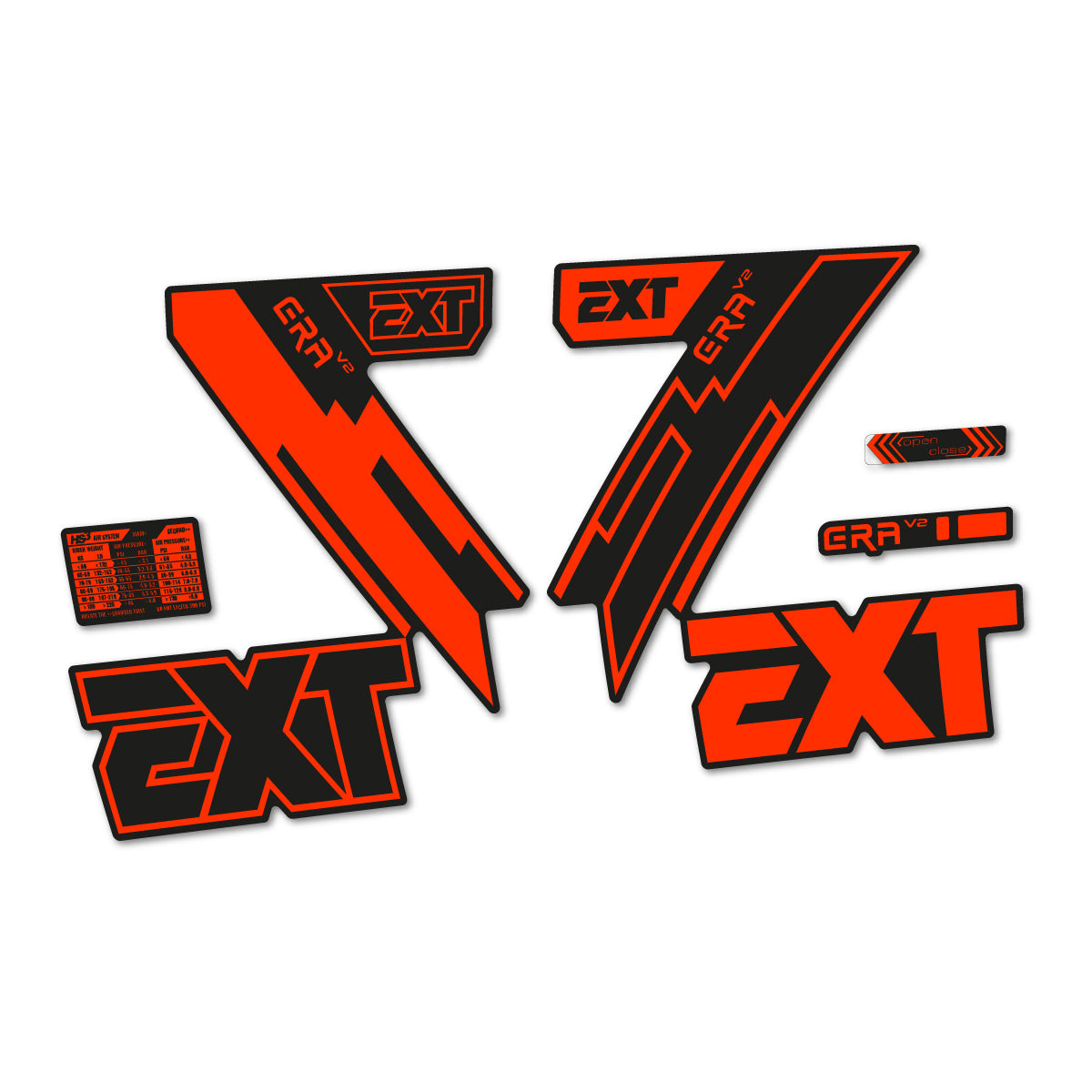 Luminous Orange decal for EXT Era V2 2020 fork – bike sticker vinyl