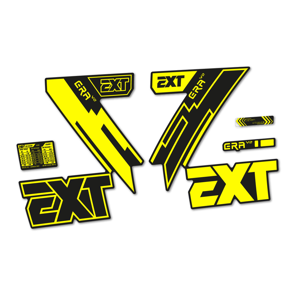 Lemon Yellow decal for EXT Era V2 2020 fork – bike sticker vinyl