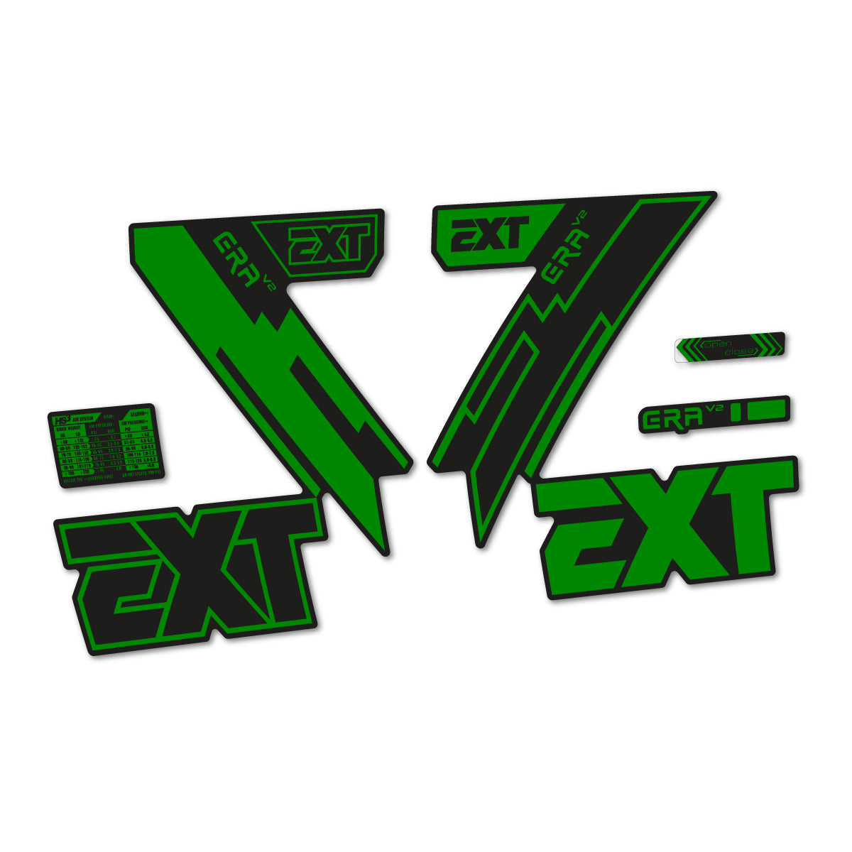 Medium Green decal for EXT Era V2 2020 fork – bike sticker vinyl