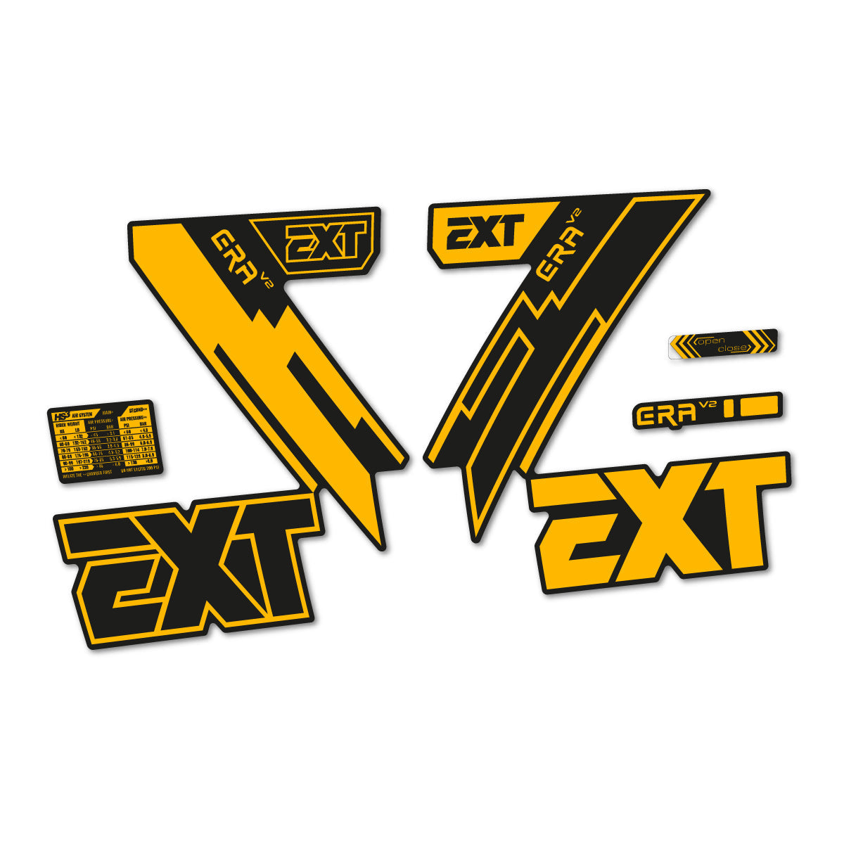 Medium Yellow decal for EXT Era V2 2020 fork – bike sticker vinyl
