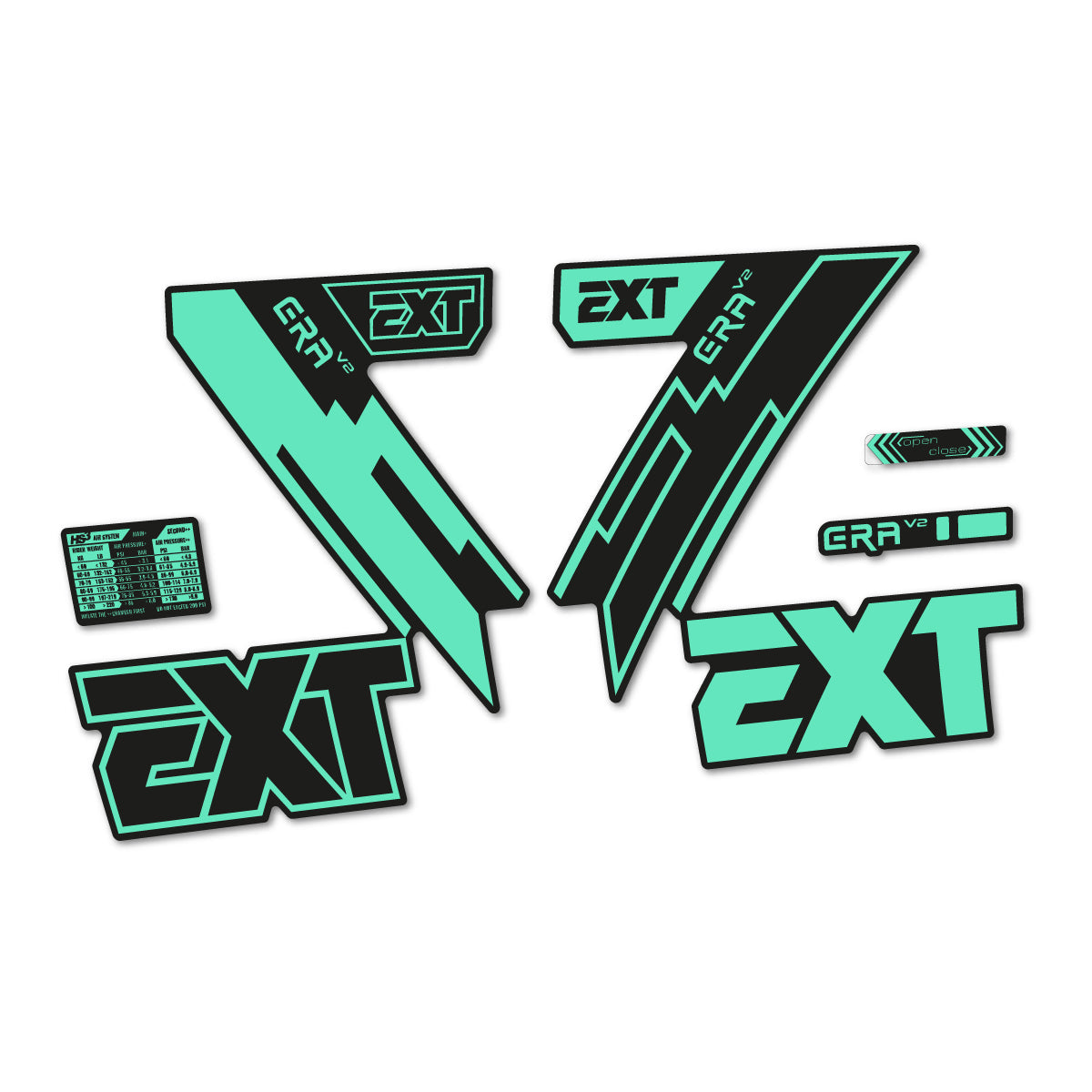 Mint decal for EXT Era V2 2020 fork – bike sticker vinyl