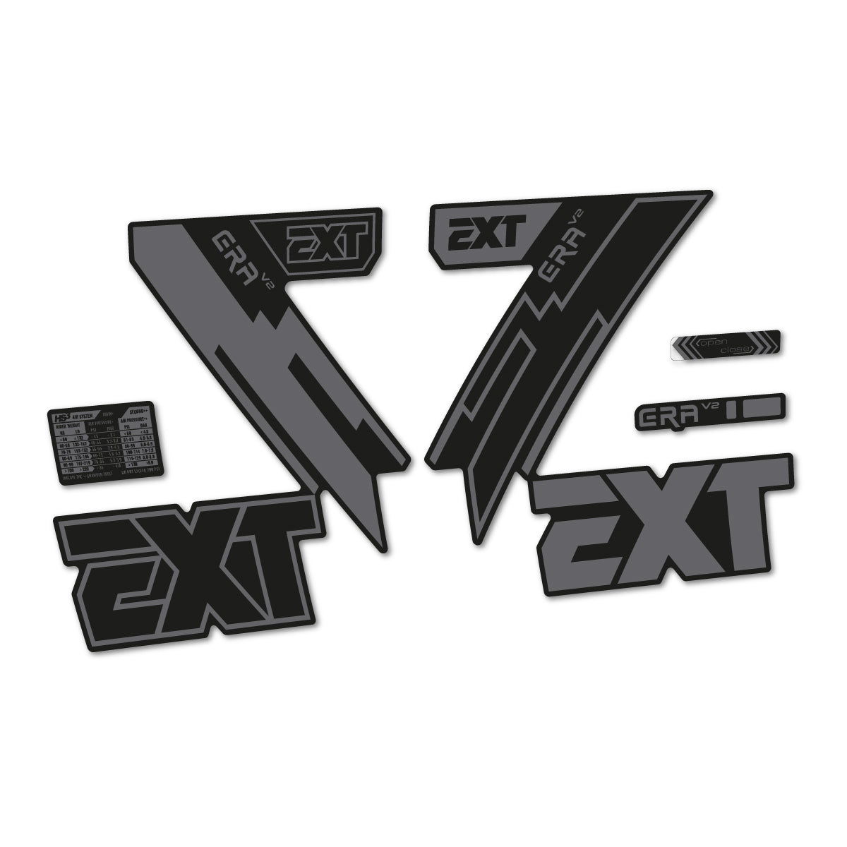 Medium Grey decal for EXT Era V2 2020 fork – bike sticker vinyl