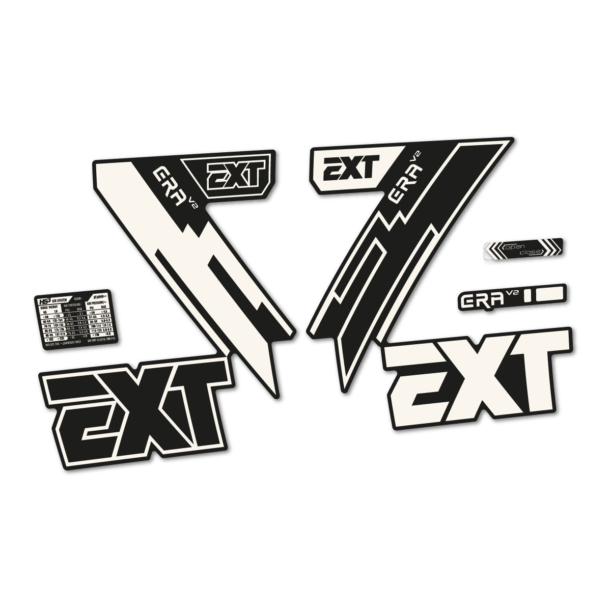 Bone White decal for EXT Era V2 2020 fork – bike sticker vinyl