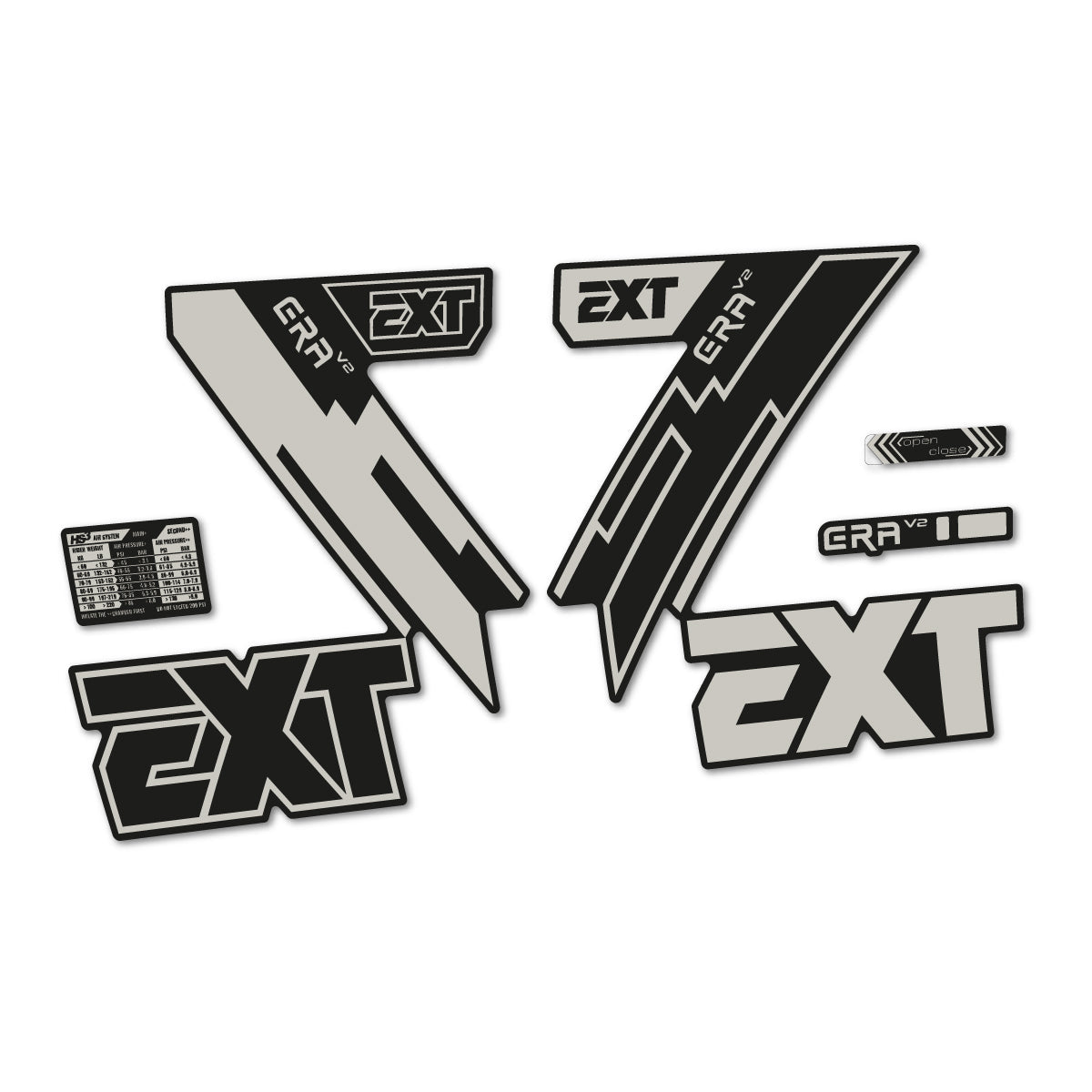 Light Grey decal for EXT Era V2 2020 fork – bike sticker vinyl