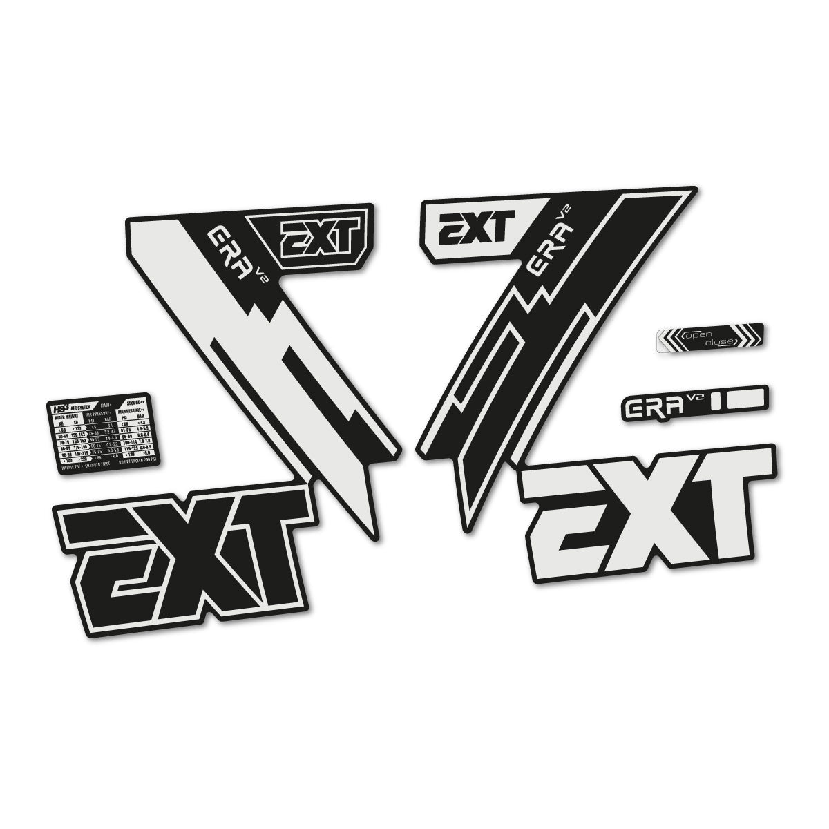 Pearl Grey decal for EXT Era V2 2020 fork – bike sticker vinyl