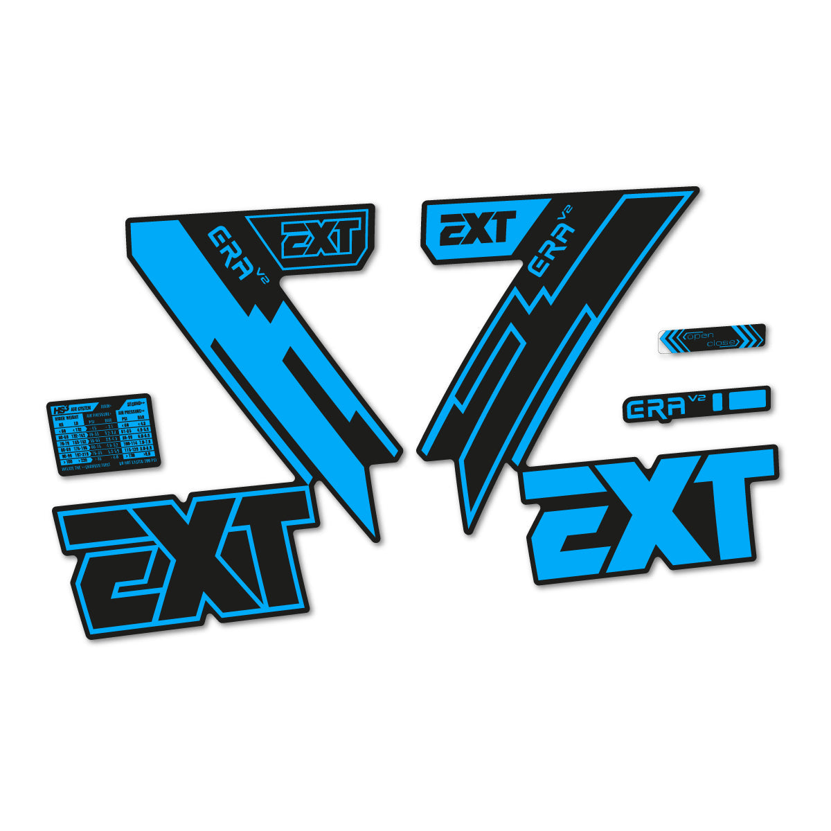 Light Blue decal for EXT Era V2 2020 fork – bike sticker vinyl