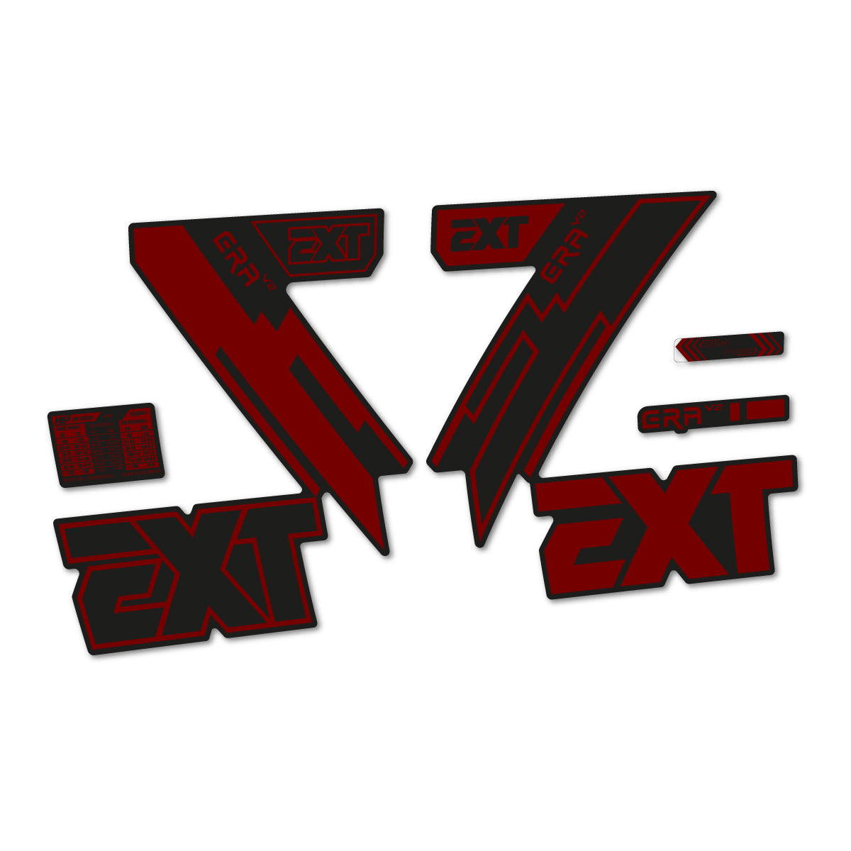 Very Dark Red decal for EXT Era V2 2020 fork – bike sticker vinyl