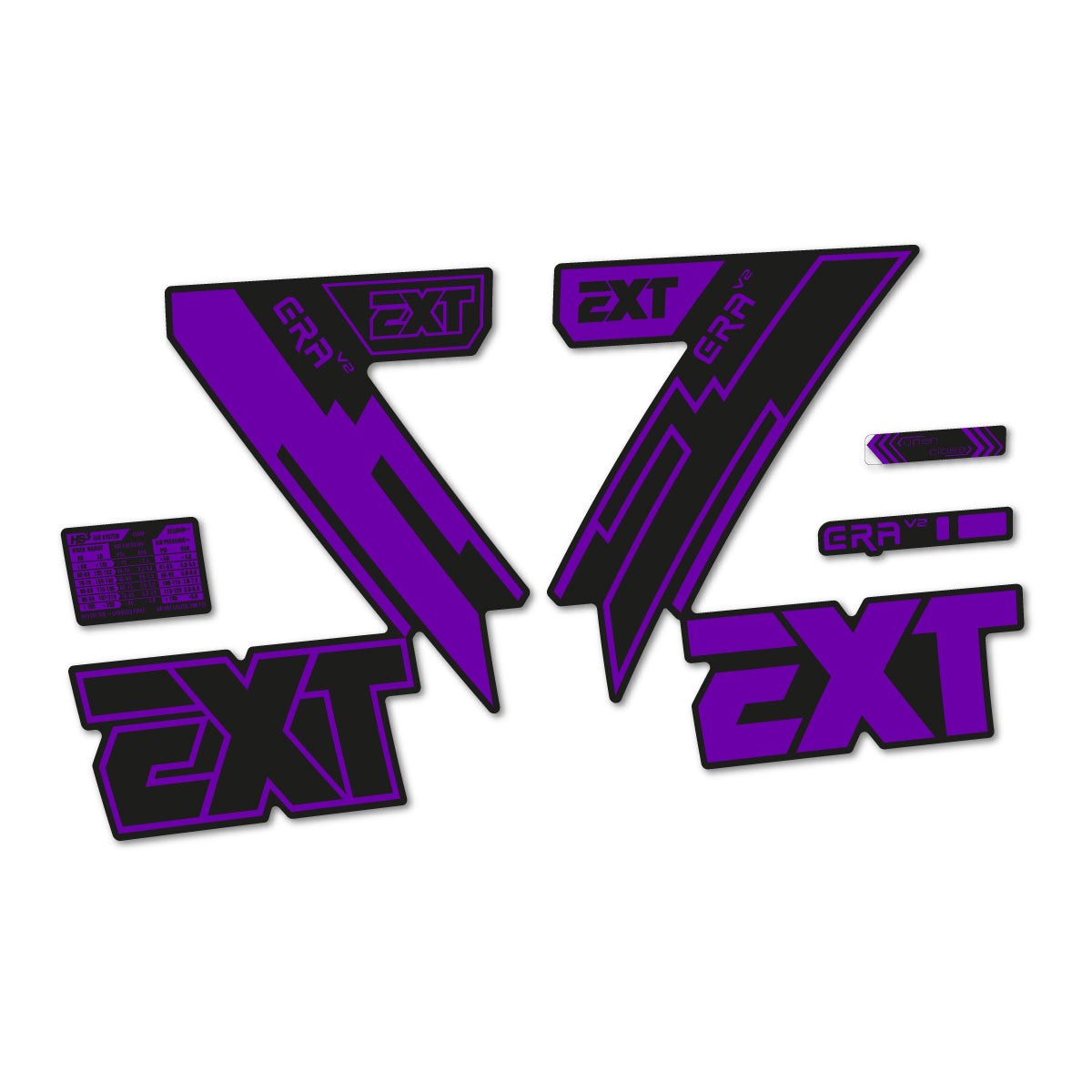 Stickers compatibles EXT Era V2 2020 pour fourche – autocollants vinyle - Violet