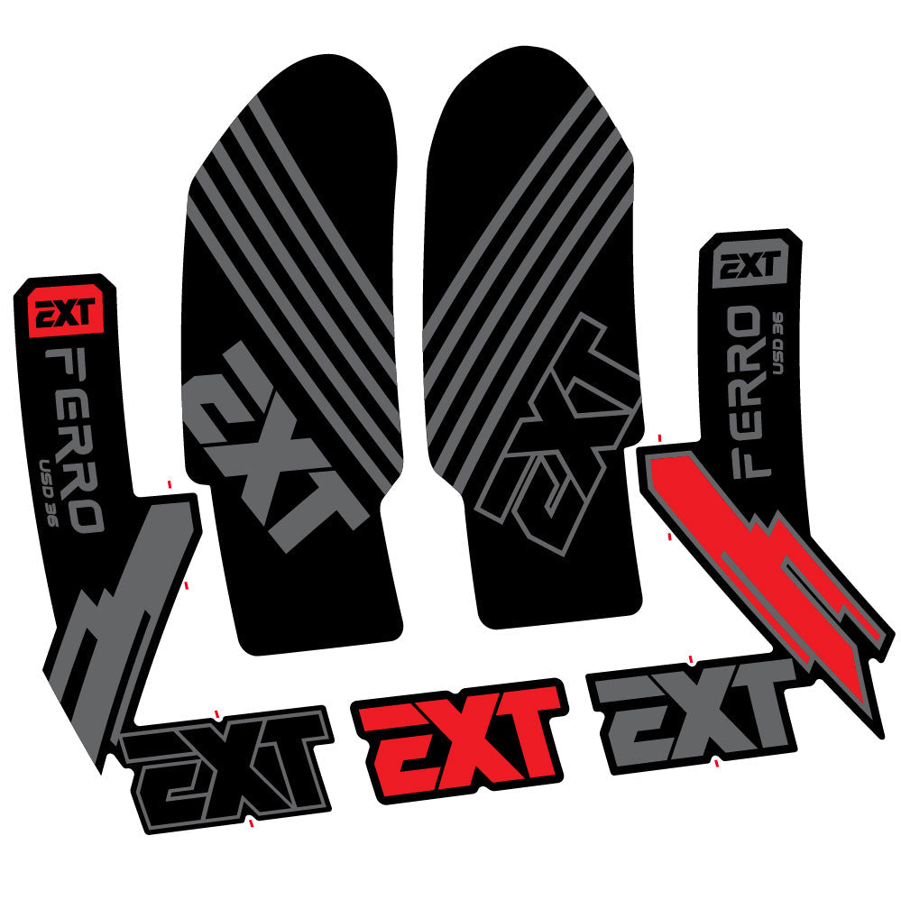 Stickers EXT Ferro USD 36 2024 compatibles Autocollants fourche 29"