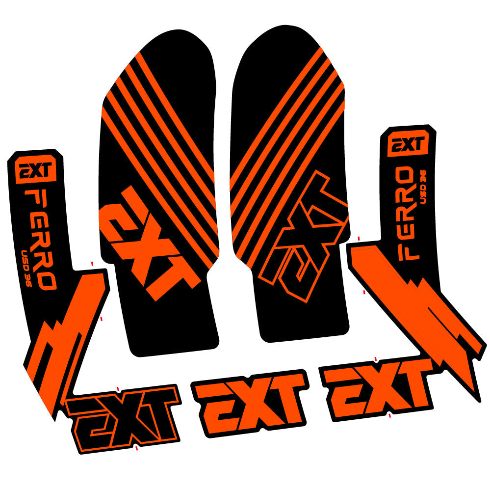 Stickers EXT Ferro USD 36 2024 compatibles - Autocollants fourche VTT