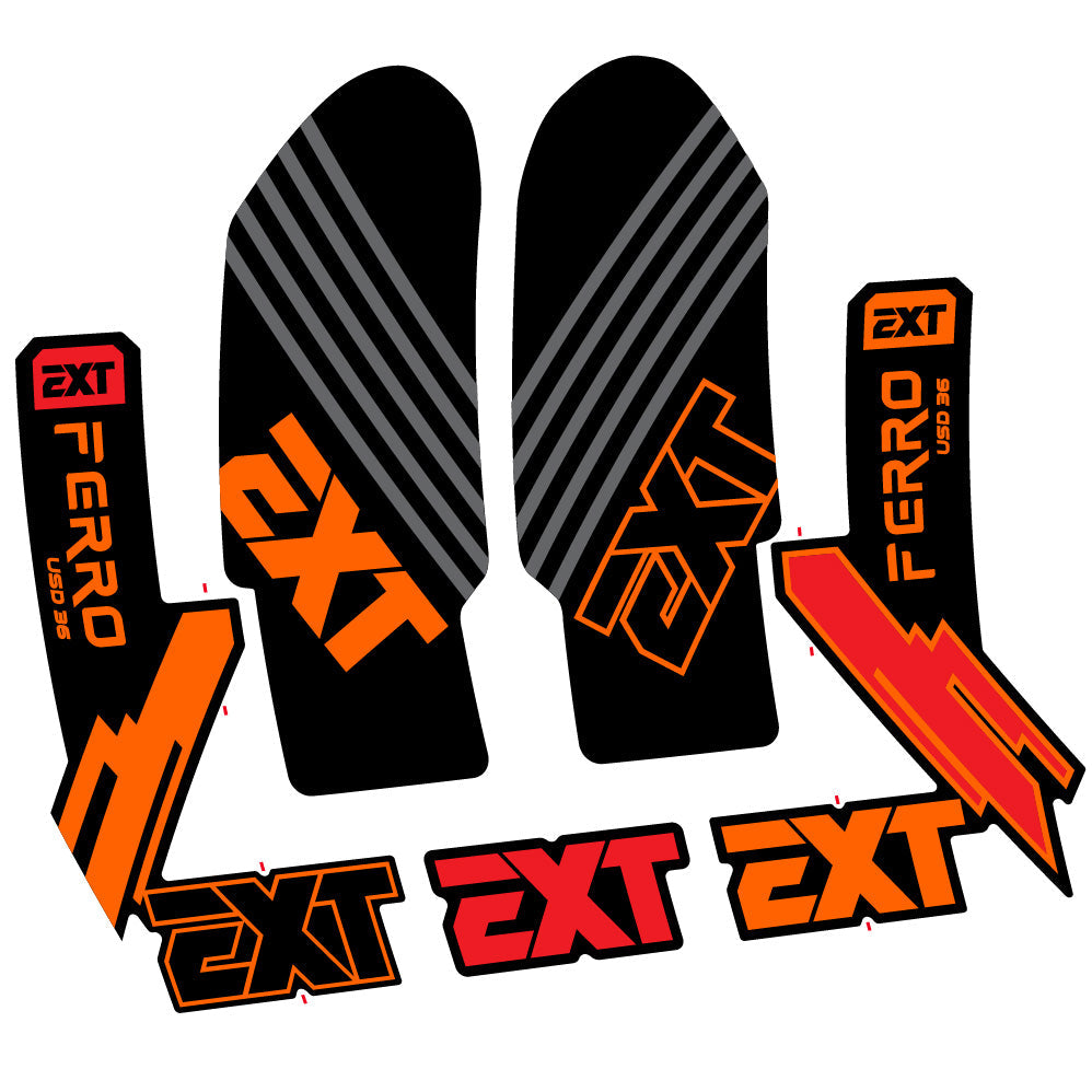 Stickers EXT Ferro USD 36 2024 compatibles Autocollants fourche 29"