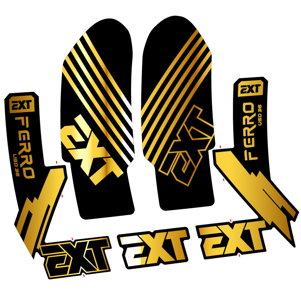 Stickers EXT Ferro USD 36 2024 compatibles - Autocollants fourche VTT