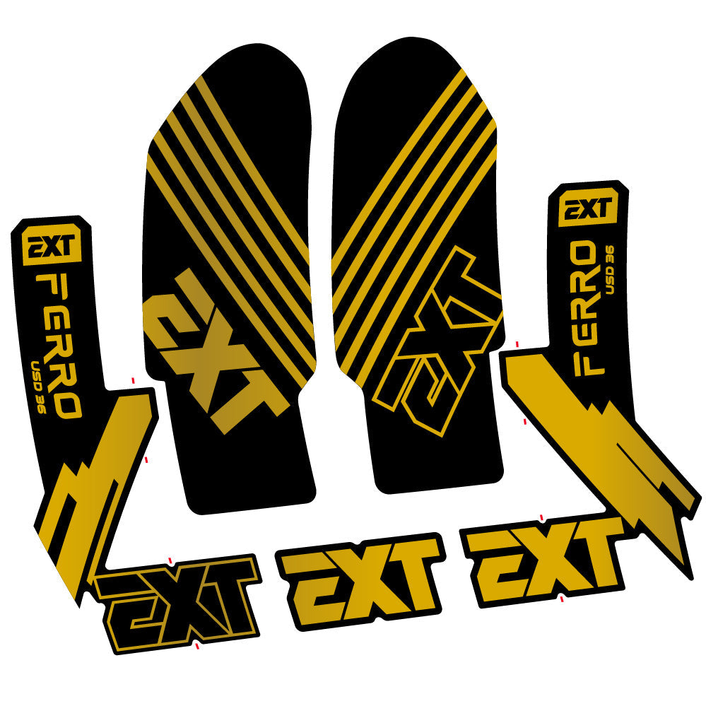 Stickers EXT Ferro USD 36 2024 compatibles - Autocollants fourche VTT