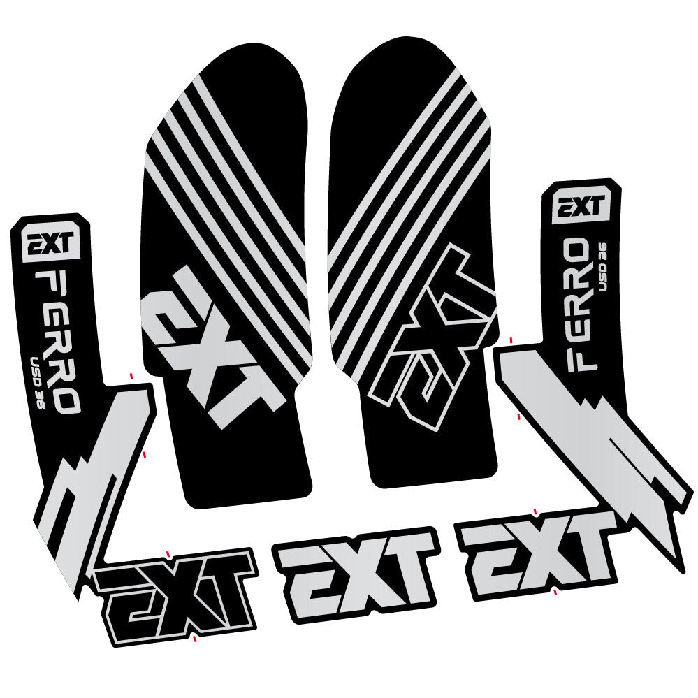 Stickers EXT Ferro USD 36 2024 compatibles - Autocollants fourche VTT