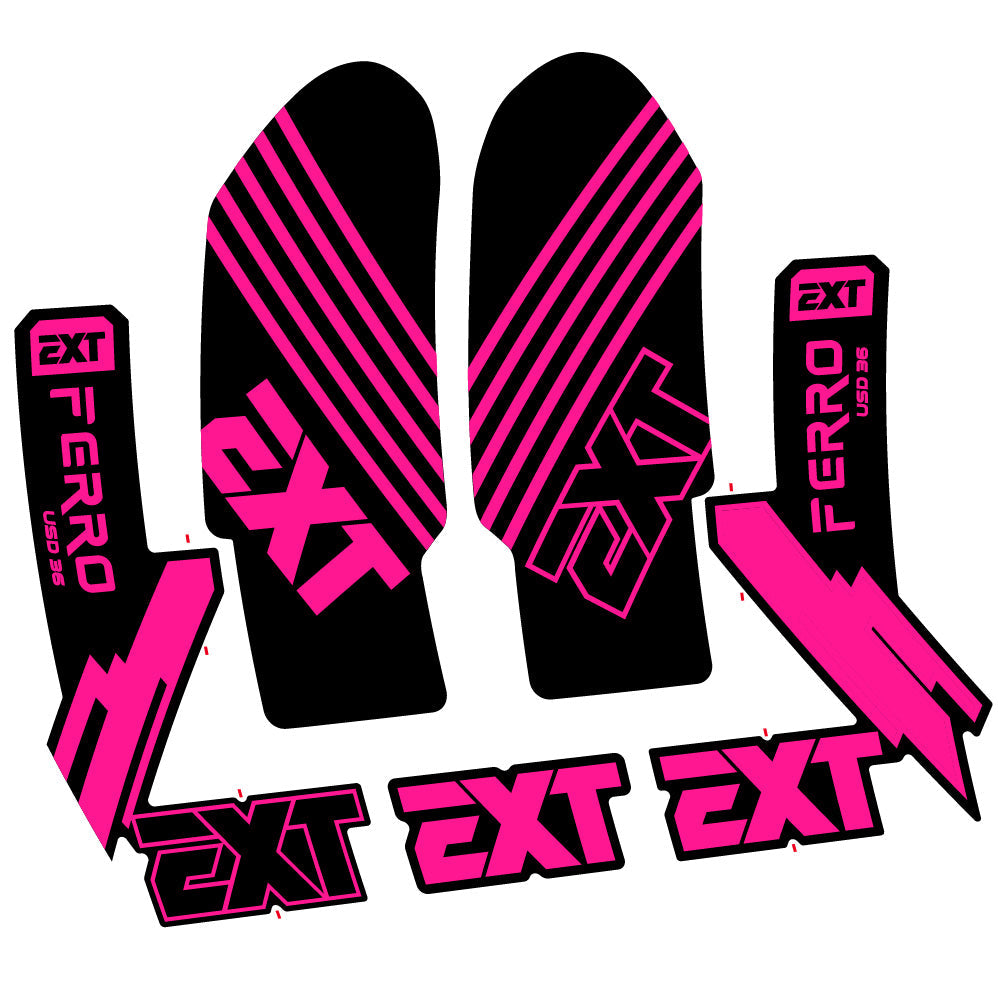 Stickers EXT Ferro USD 36 2024 compatibles Autocollants fourche 29"