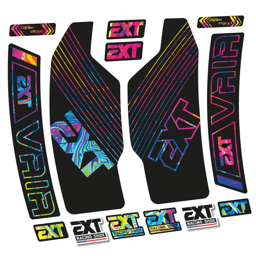 Stickers EXT Vaia compatibles - Autocollants fourche VTT