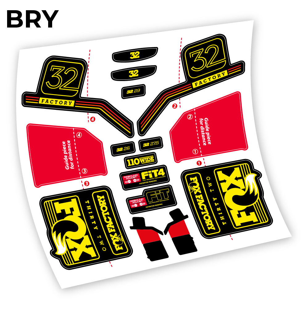 Stickers Fox Factory Float 32 Kashima 2016 compatibles Autocollants fourche