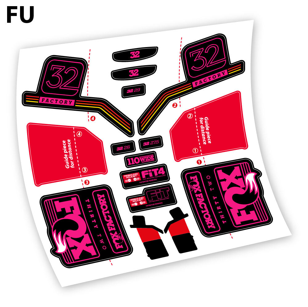 Stickers Fox Factory Float 32 Kashima 2016 compatibles Autocollants fourche