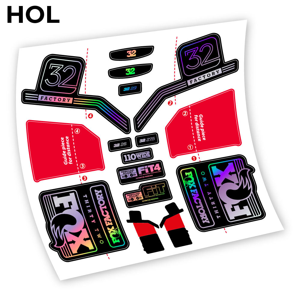 Stickers Fox Factory Float 32 Kashima 2016 compatibles Autocollants fourche