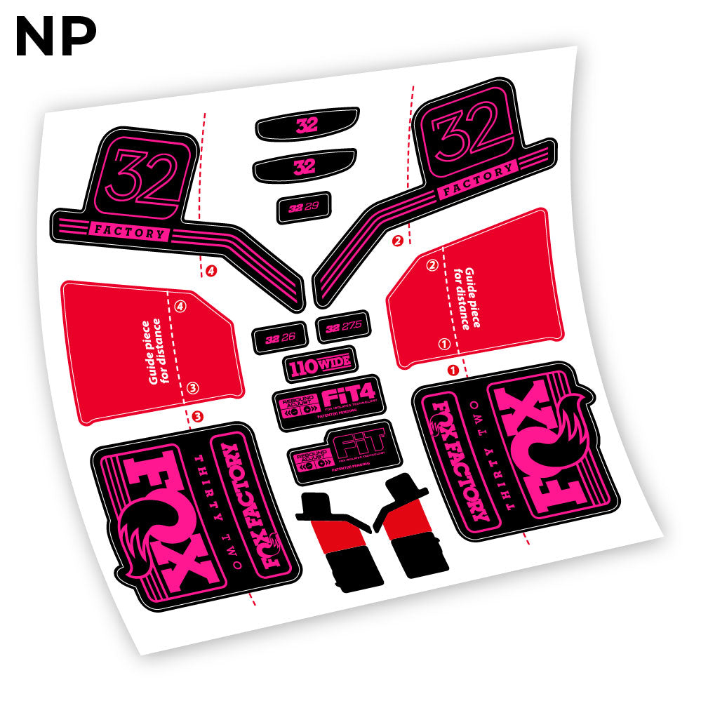 Stickers Fox Factory Float 32 Kashima 2016 compatibles Autocollants fourche