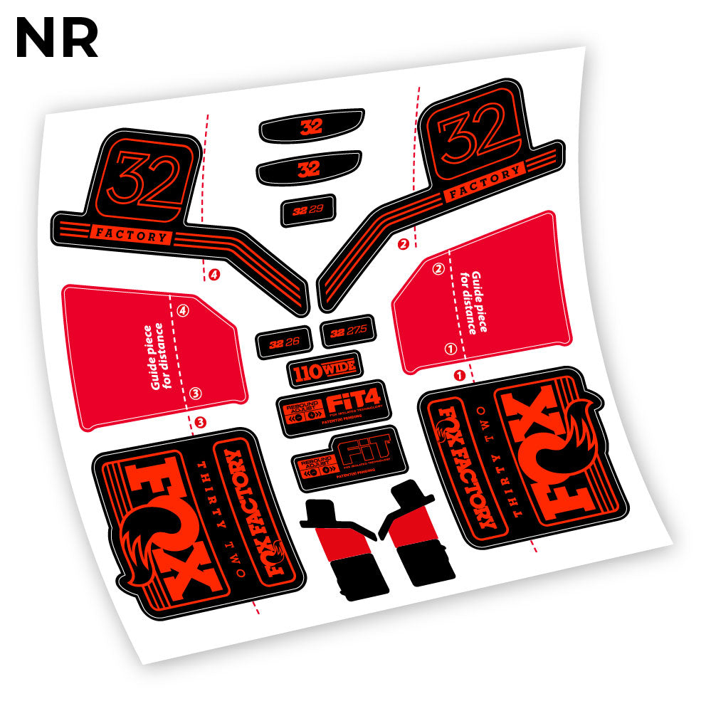Stickers Fox Factory Float 32 Kashima 2016 compatibles Autocollants fourche