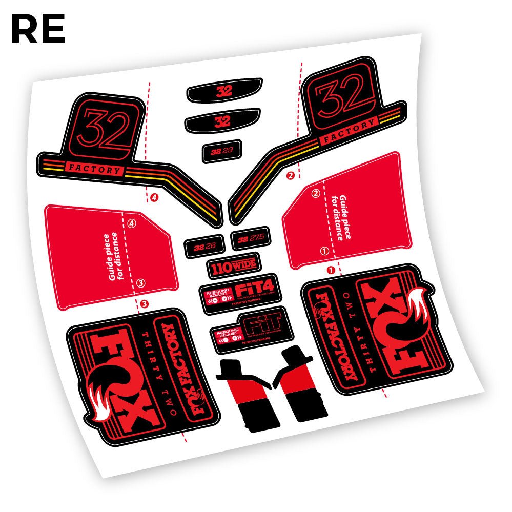 Stickers Fox Factory Float 32 Kashima 2016 compatibles Autocollants fourche
