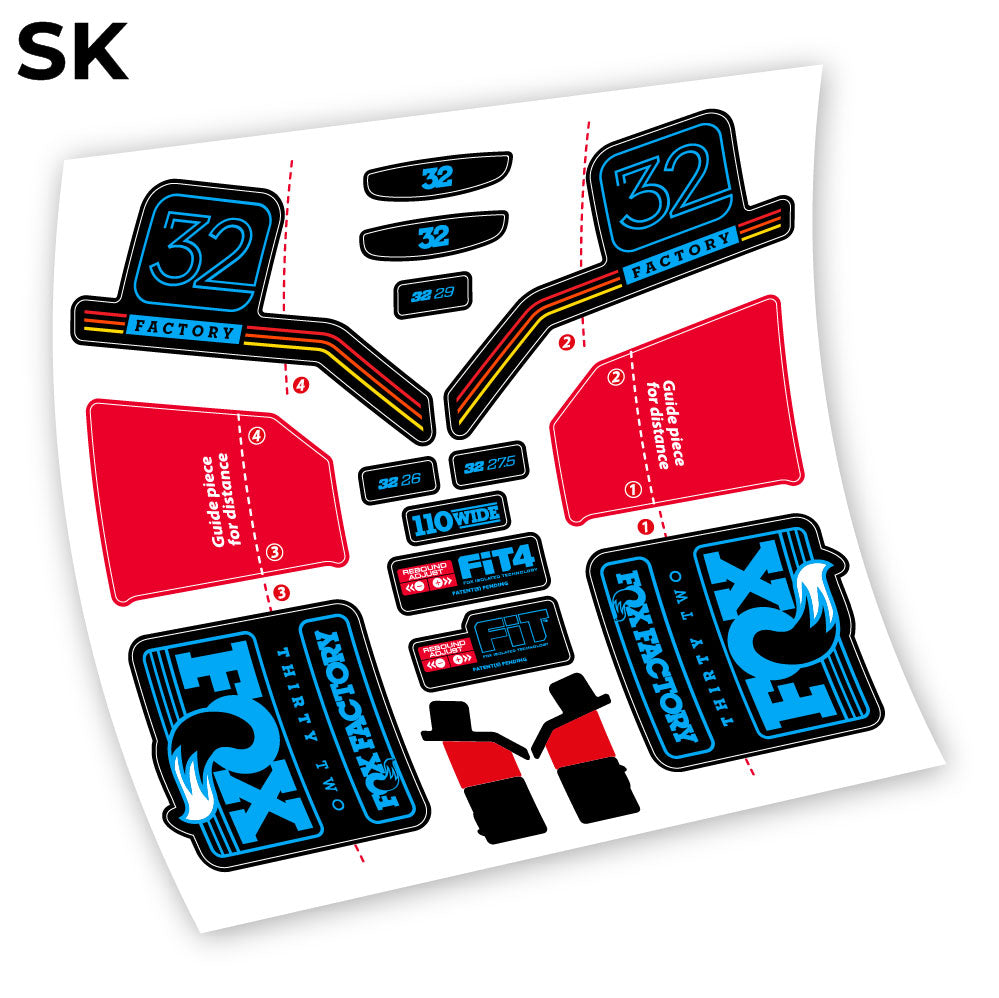 Stickers Fox Factory Float 32 Kashima 2016 compatibles Autocollants fourche